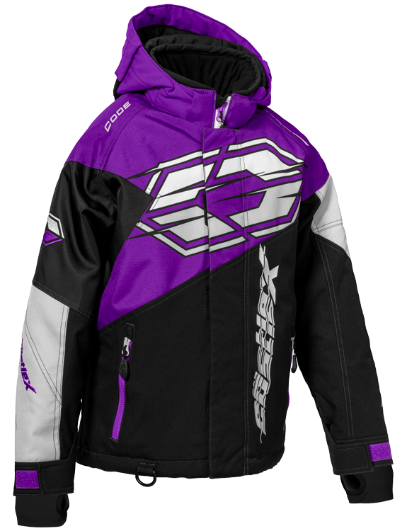 Castle X Code G3 Youth Jacket, Grape/Black/Silver Canadian Tire
