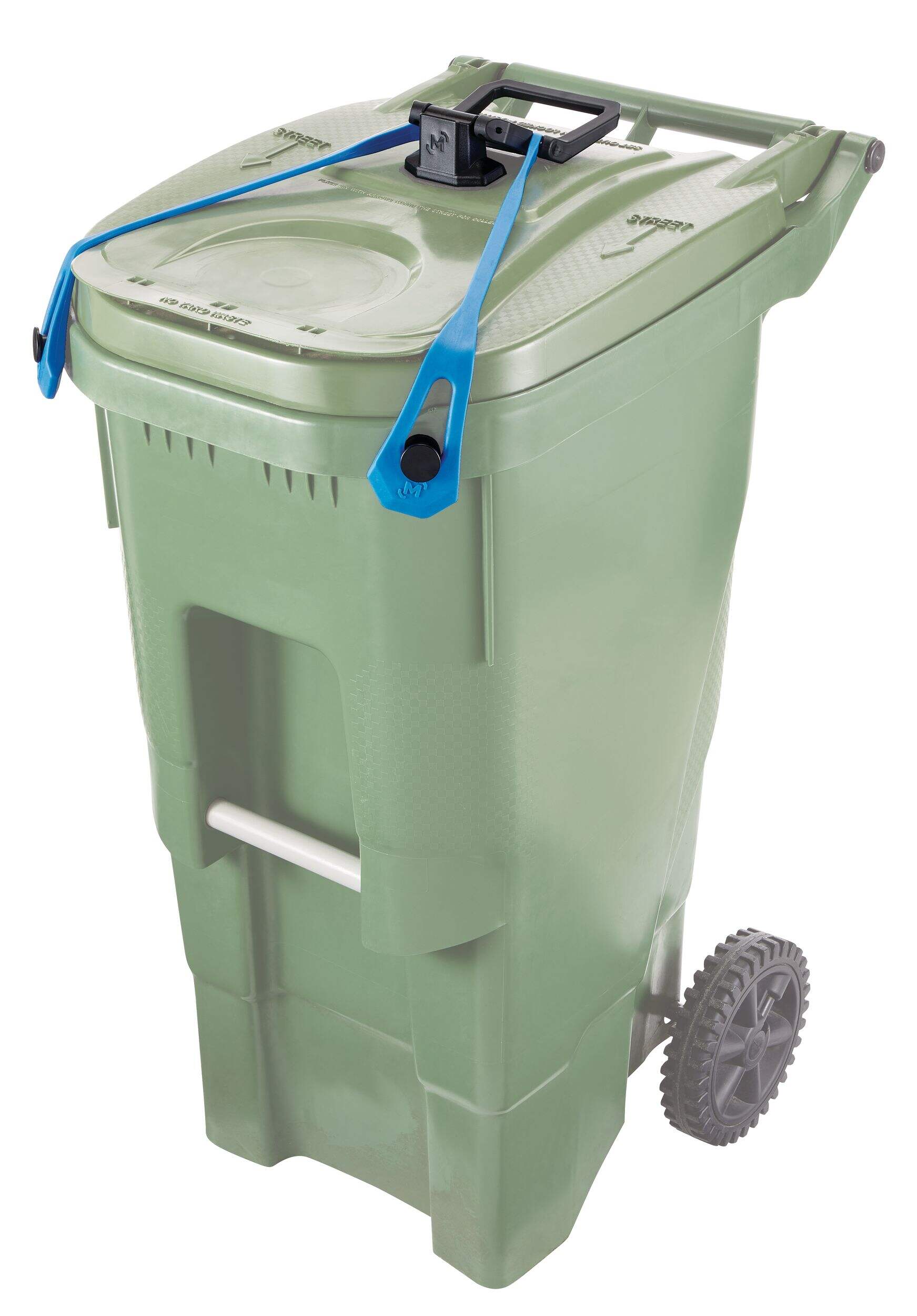 Mastercraft Garbage Bin Bungee Lock Outdoor Front_Angled_Left