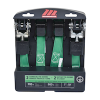 Sangles à cliquet et à boucles non rembourrées MotoMaster, résistance à la rupture de 900 lb, 1 po x 10 pi, paq. 4