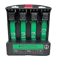 Sangles à boucles à came MotoMaster, résistance à la rupture de 900 lb, à l'épreuve des intempéries, 1 po x 10 pi, paq. 4 Front_Flat