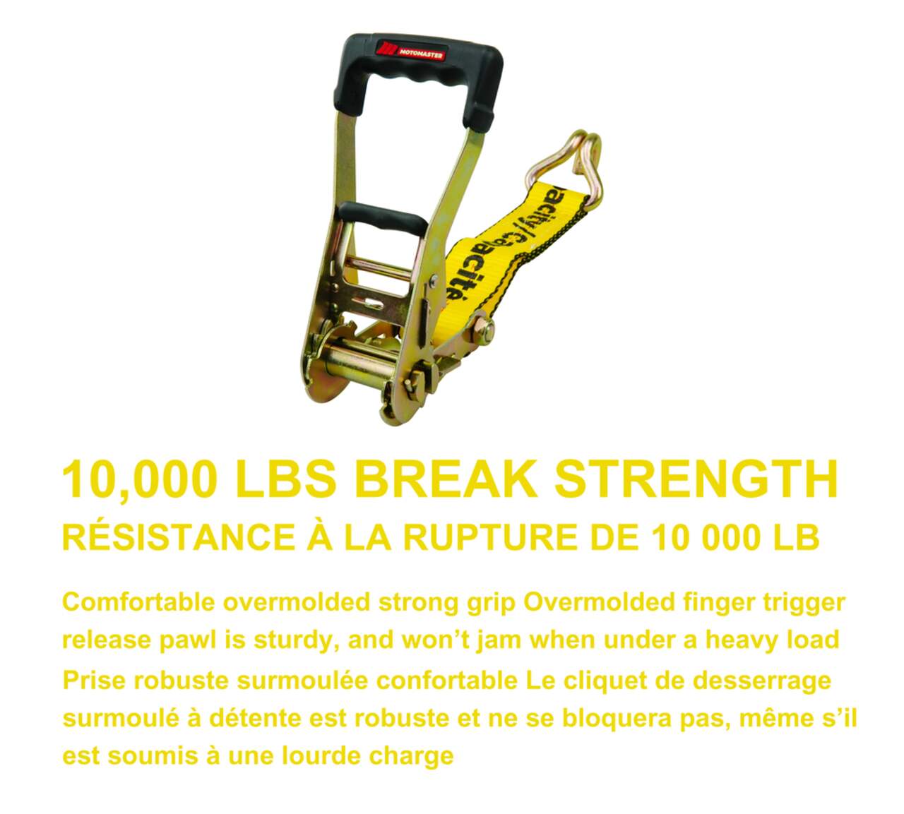 MotoMaster 10,000-lb Ratchet Tie Down Strap, Abrasion Resistant, 2
