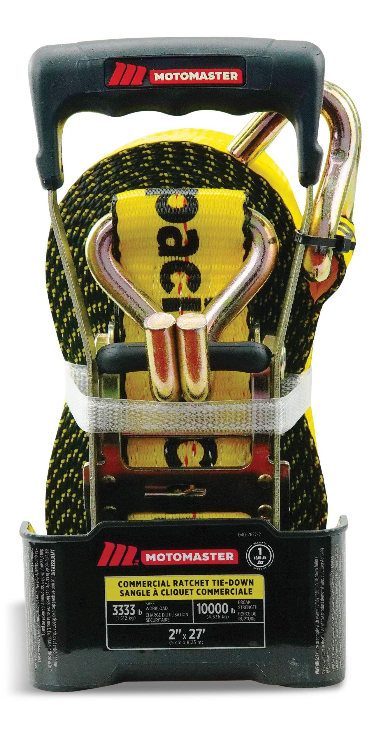 MotoMaster 10,000lb Ratchet Tie Down Strap, Abrasion Resistant, 2in x
