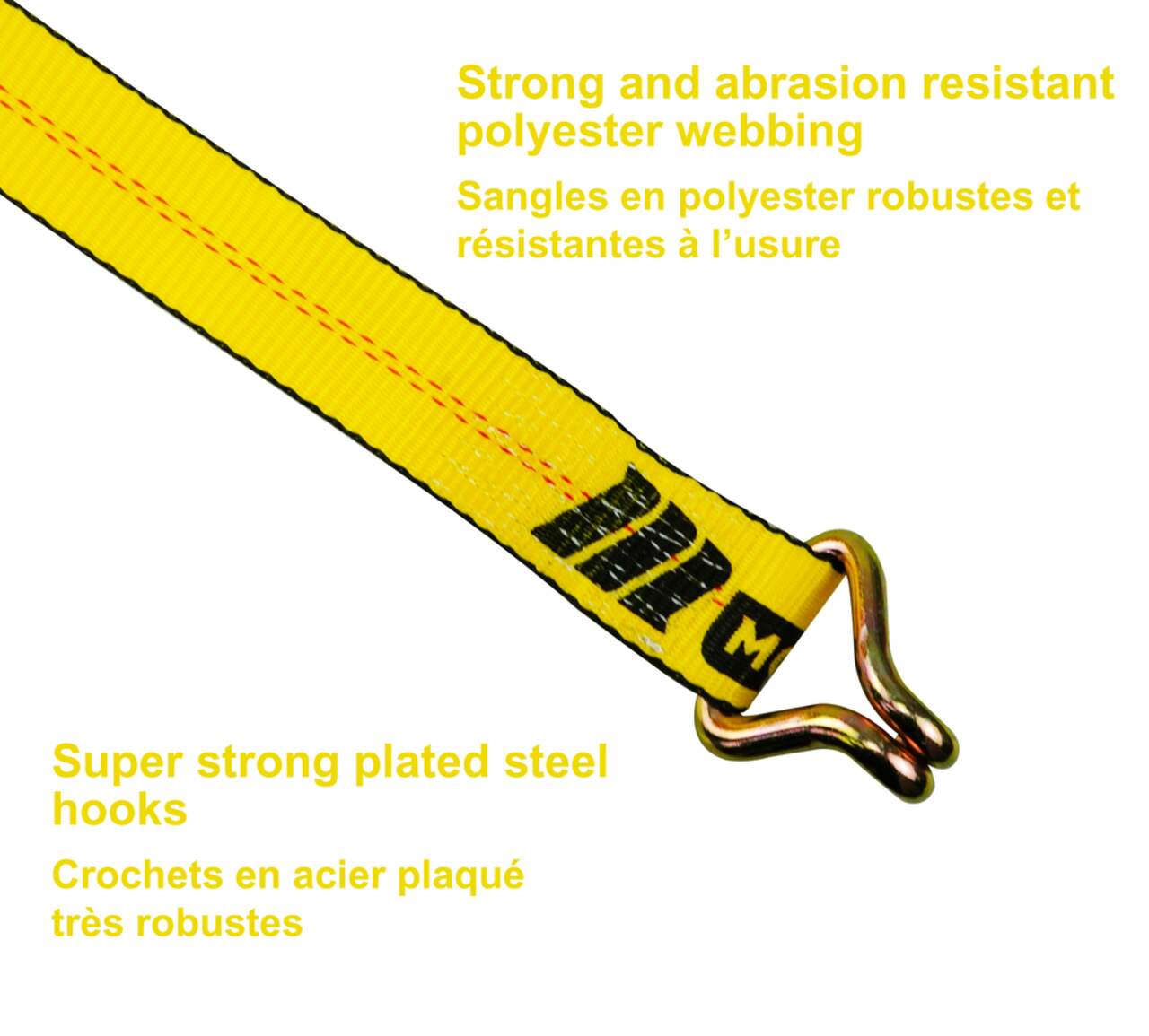 MotoMaster 10,000-lb Ratchet Tie Down Strap, Abrasion Resistant, 2