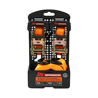 MotoMaster 3,000-lb Padded Handle Ratchet Tie Down Straps, 1.25-in x 10-ft, 2-pk Front_Flat