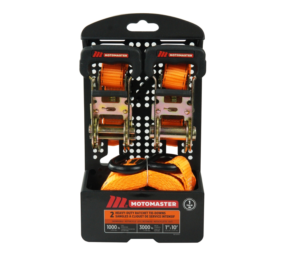 MotoMaster 3,000lb Padded Handle Ratchet Tie Down Straps, 1.25in x 10