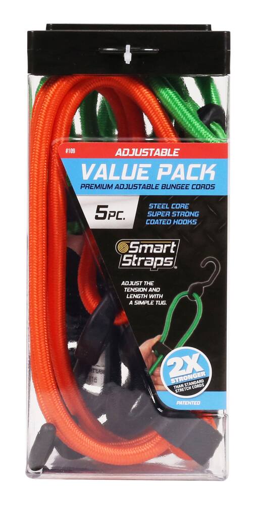 SmartStraps™ Adjustable SuperStrong Bungee Value Pack, 5-pc | Canadian Tire