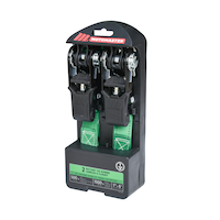 MotoMaster 1,500-lb Padded Ratchet Tie Down Straps, Weatherproof, 1-in x 6-ft, 2-pk Front_Three_Fourths_Angled_Left