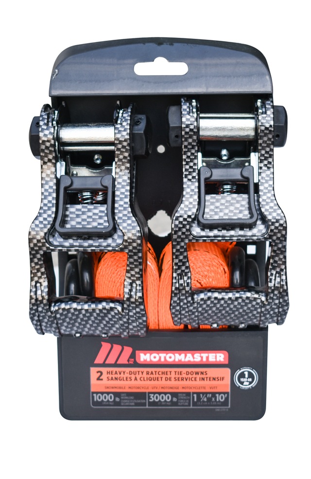 MotoMaster 3,000lb HeavyDuty Ratchet Tie Down Strap, Weatherproof, 1.