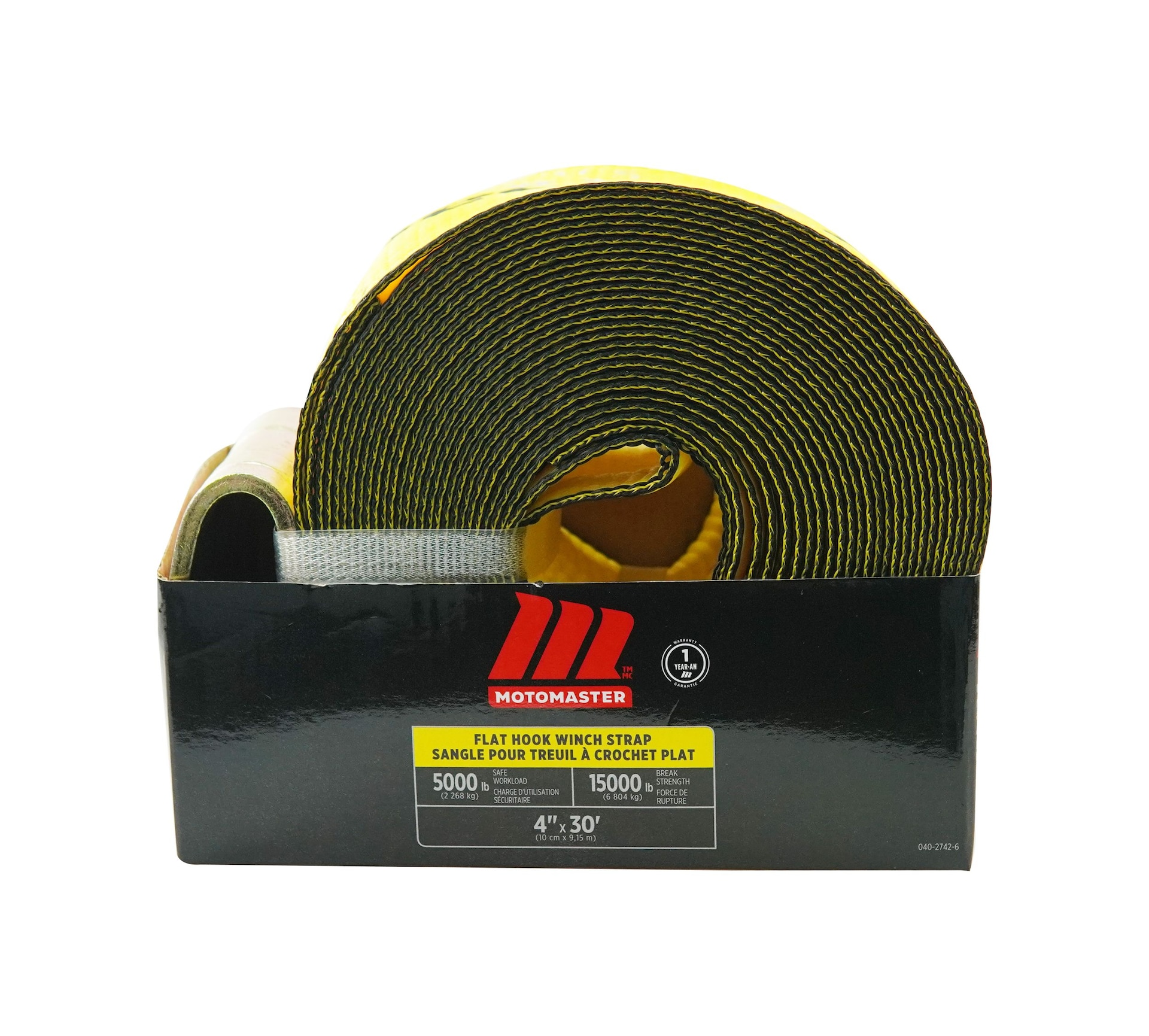 MotoMaster 15,000lb Flat Hook Winch Strap, 4in x 30ft Canadian Tire