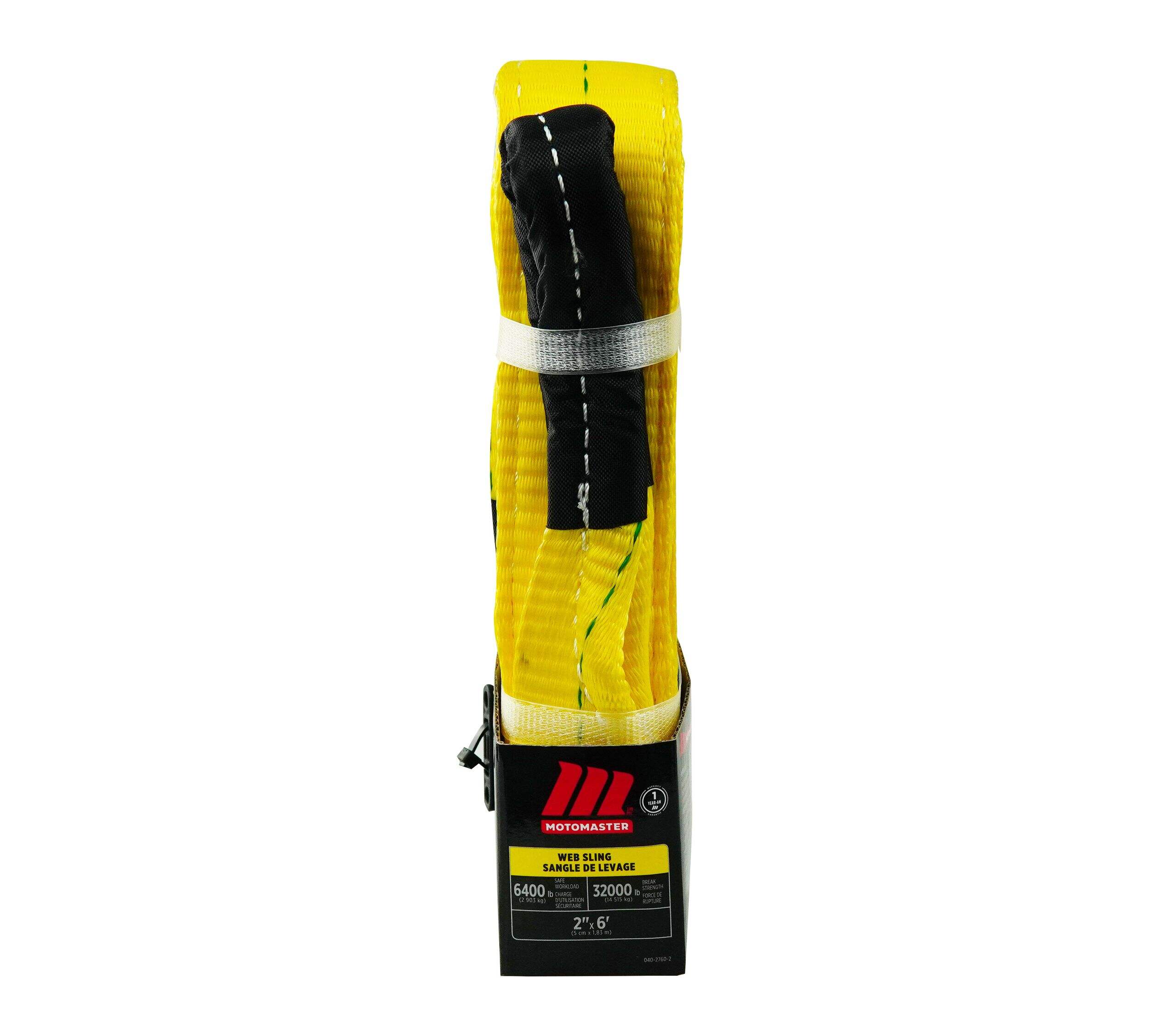 Élingues de levage en filet MotoMaster, résistance de 6 400 lb, 2 po x 6 pi Front_Flat