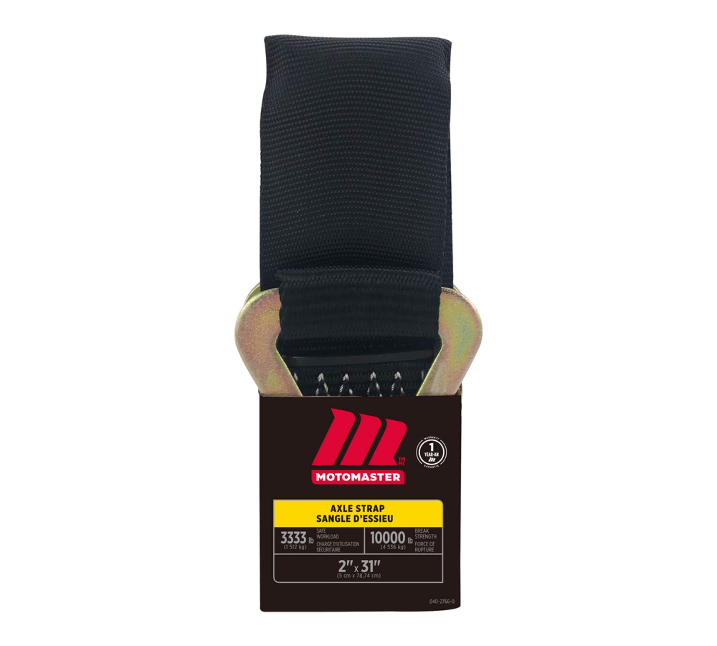 MotoMaster 10,000-lb Axle Strap, with D-rings, 2-in x 31-in Front_Flat