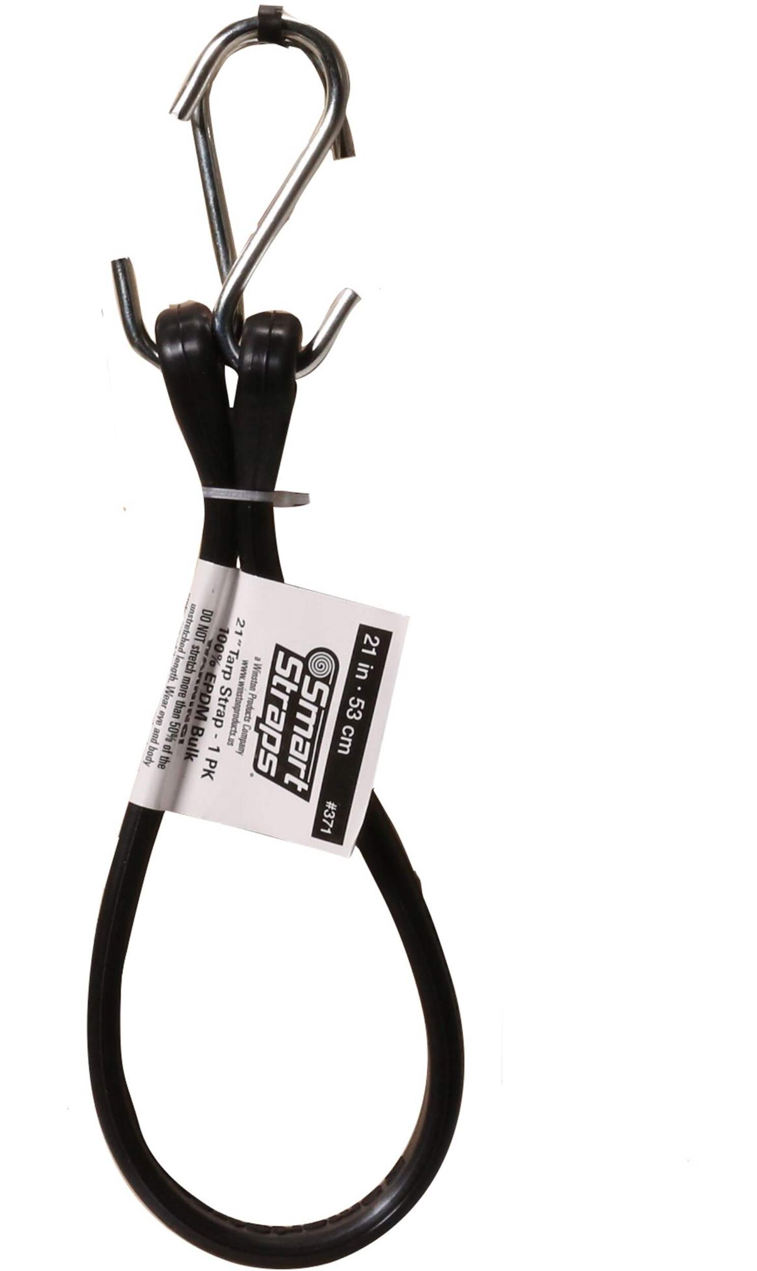 Certified Rubber Bungee Cord, with S-Hook, 21-in Front_Flat