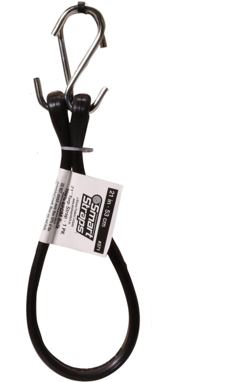 Certified Flat Strap Bungee Cord, with Steel Core Hooks, Assorted