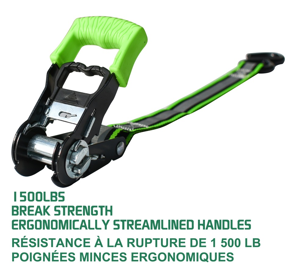MotoMaster 1,500lb Reflective Ratchet Tie Down Strap, with Padded D