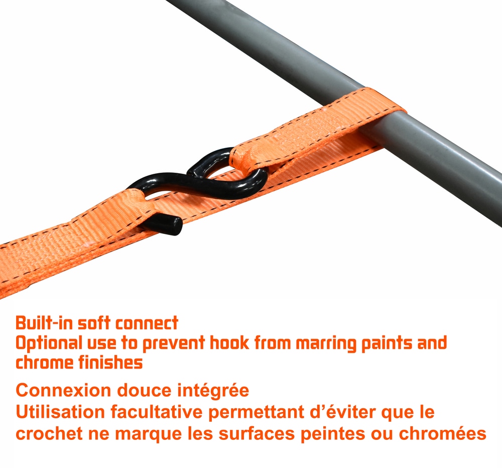 3,000lb Extra Long Ratchet Tie Down Straps, 1.25in x 20ft, 4pk