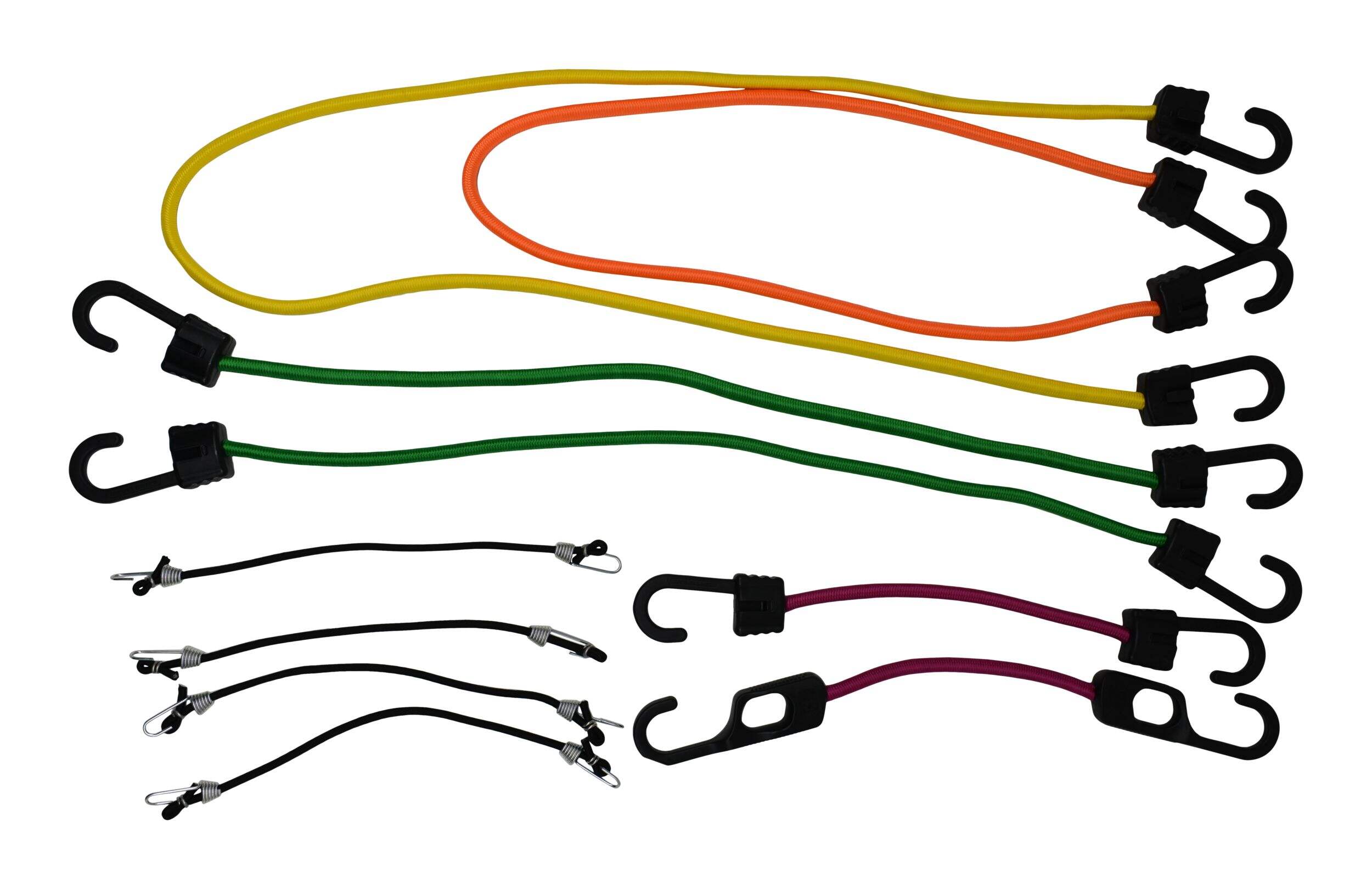 Certified Interconnected Rubber Bungee Cord Kit, 10-pk Overhead_Flat