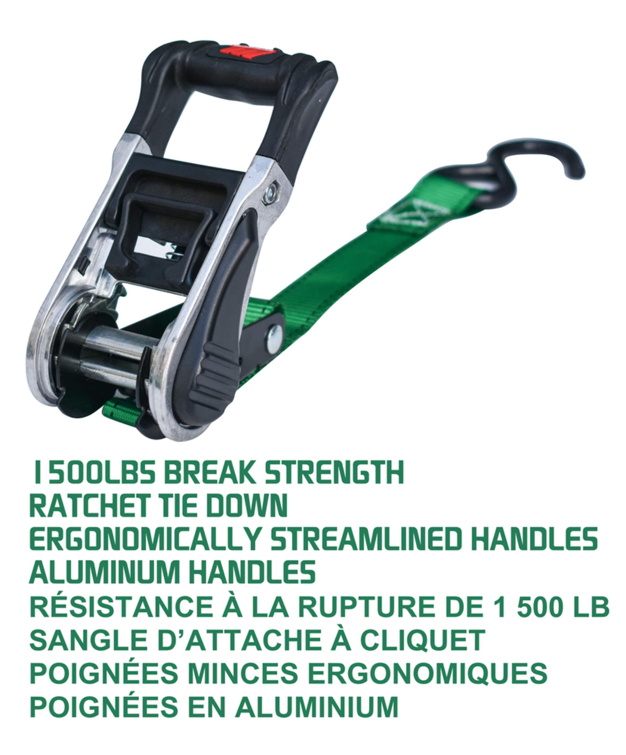 MotoMaster 1,500lb Ratchet Tie Down, with Padded DHandle, 1in x 14