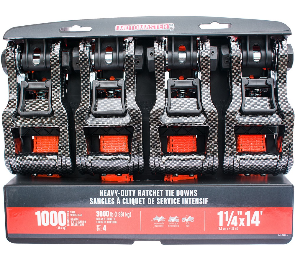 MotoMaster 3,000lb Heavy Duty Ratchet Tie Down Strap, 1.25in x 14ft