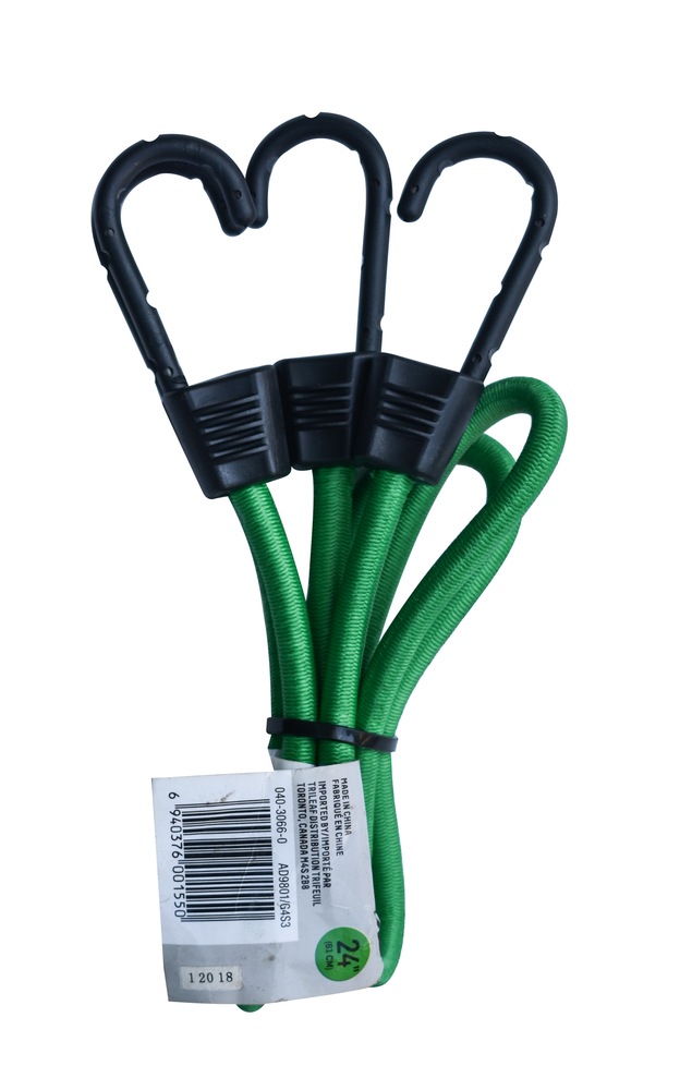 Certified Standard Bungee Cord, with Steel Core Hooks, Assorted Sizes