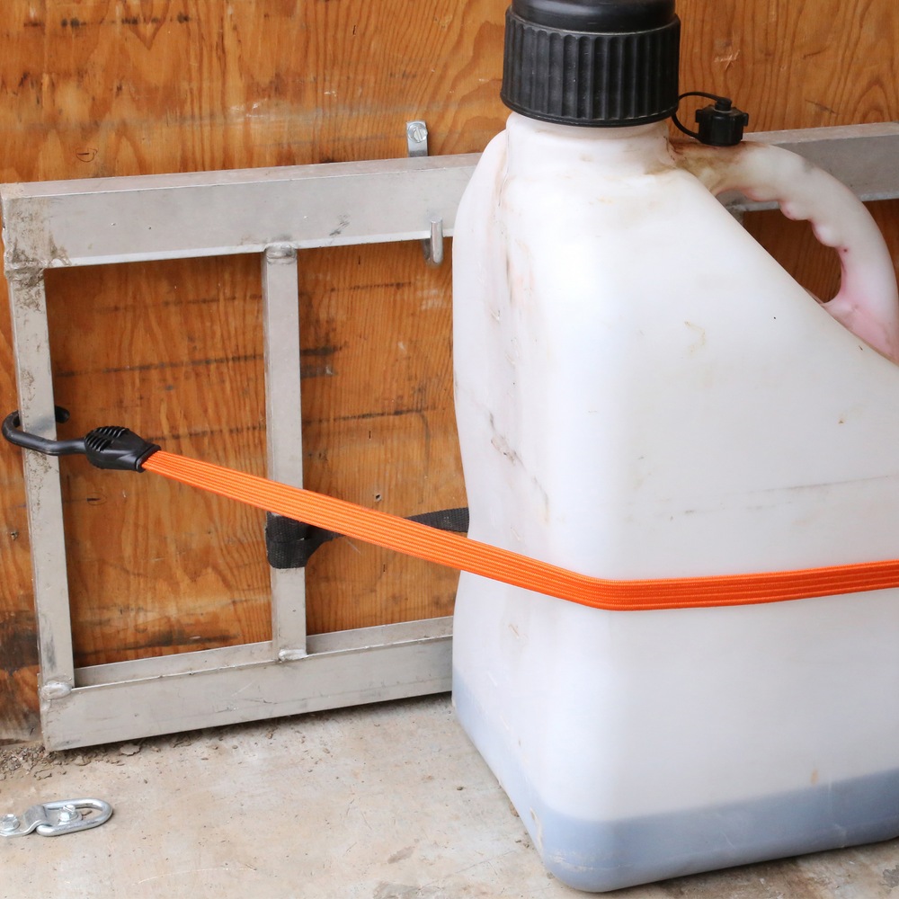 Certified Flat Strap Bungee Cord, with Steel Core Hooks, Assorted Sizes