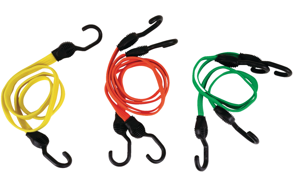 Certified Flat Strap Bungee Cord Kit, for Light Duty Use, Assorted Sizes,  5-pk