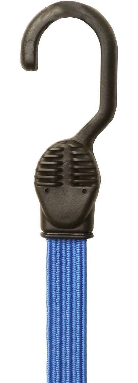 Certified Flat Strap Bungee Cord, with Steel Core Hooks, Assorted