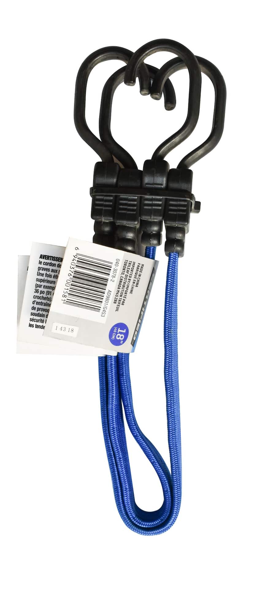 Certified Flat Strap Bungee Cord with Steel Core Hooks Assorted Sizes 2 pk Canadian Tire
