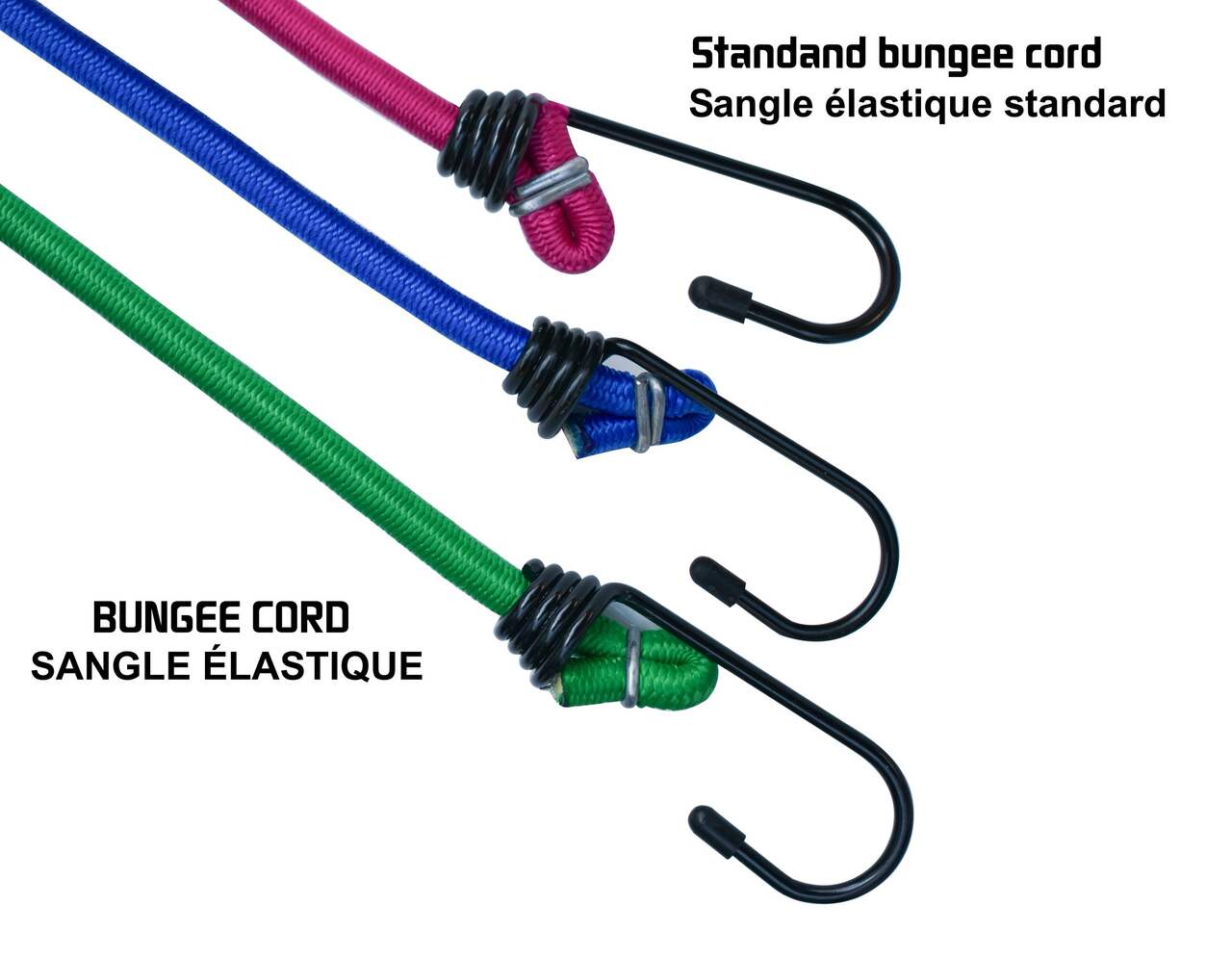Certified Standard Bungee Cord Kit, Assorted Sizes, 6-pk