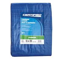 Certified Standard Duty Poly Tarp, Waterproof, 15-ft x 20-ft Front_Flat