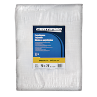 Certified Specialty White Poly Tarp, Waterproof, 20-ft x 28-ft Front_Flat