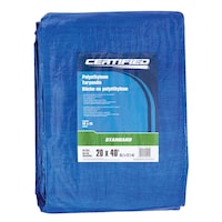 Certified Standard Polyethylene Tarpaulin, Waterproof, 20-ft x 40-ft Front_Angled_Right