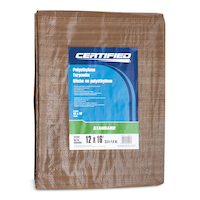 Certified Standard Green & Tan Poly Tarp, Waterproof, 12-ft x 16-ft Front_Flat