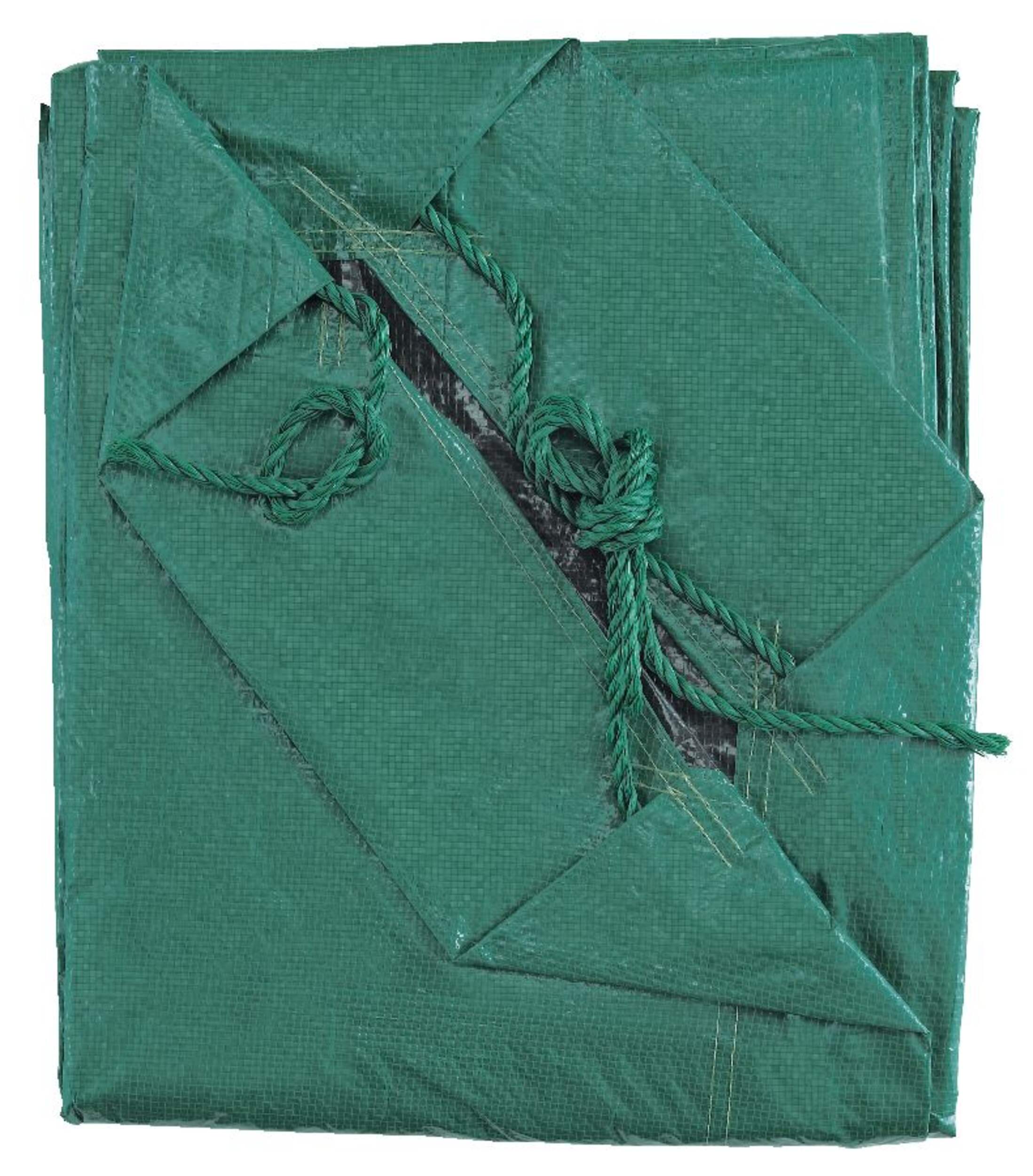 Certified Green Tarp with Drawstring, Waterproof, 6-ft x 6-ft Composite_or_Mixed
