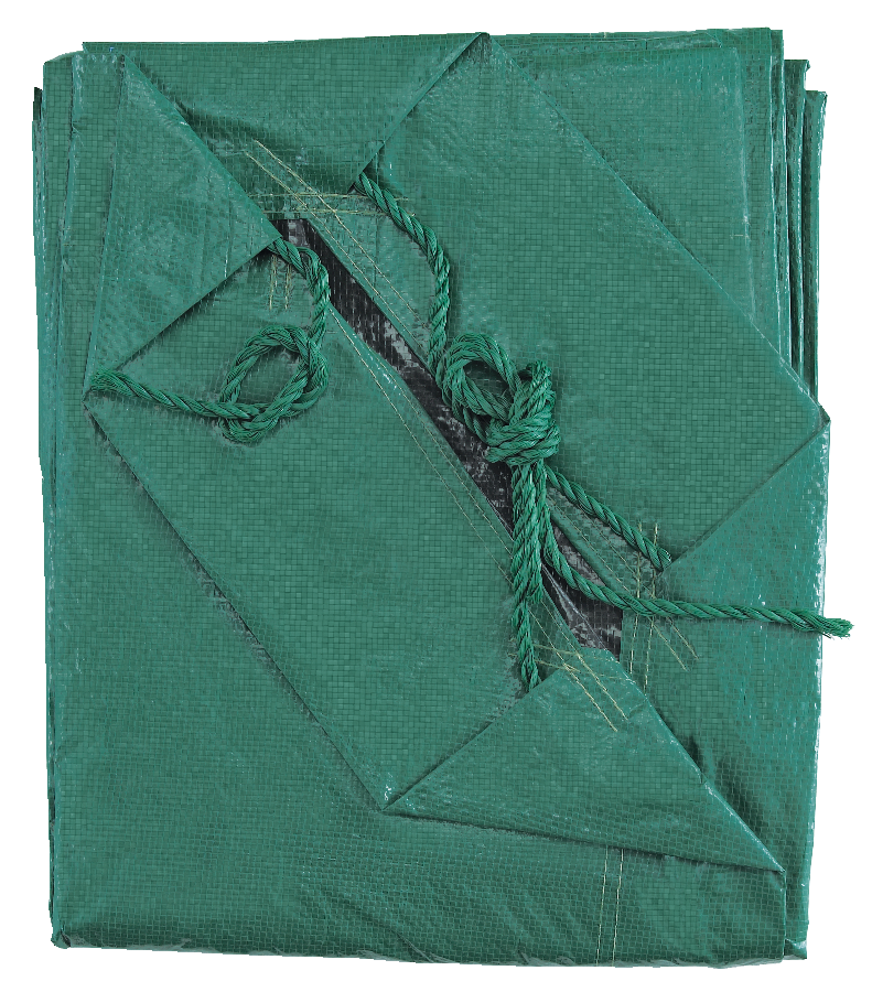 Certified Green Tarp with Drawstring, Waterproof, 6ft x 6ft