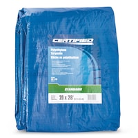 Certified Standard Polyethylene Tarpaulin, Waterproof, 20-ft x 28-ft Front_Flat