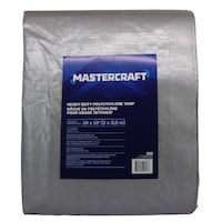 Mastercraft Premium Heavy Duty Poly Tarp, Waterproof, 10-ft x 12-ft Front_Flat