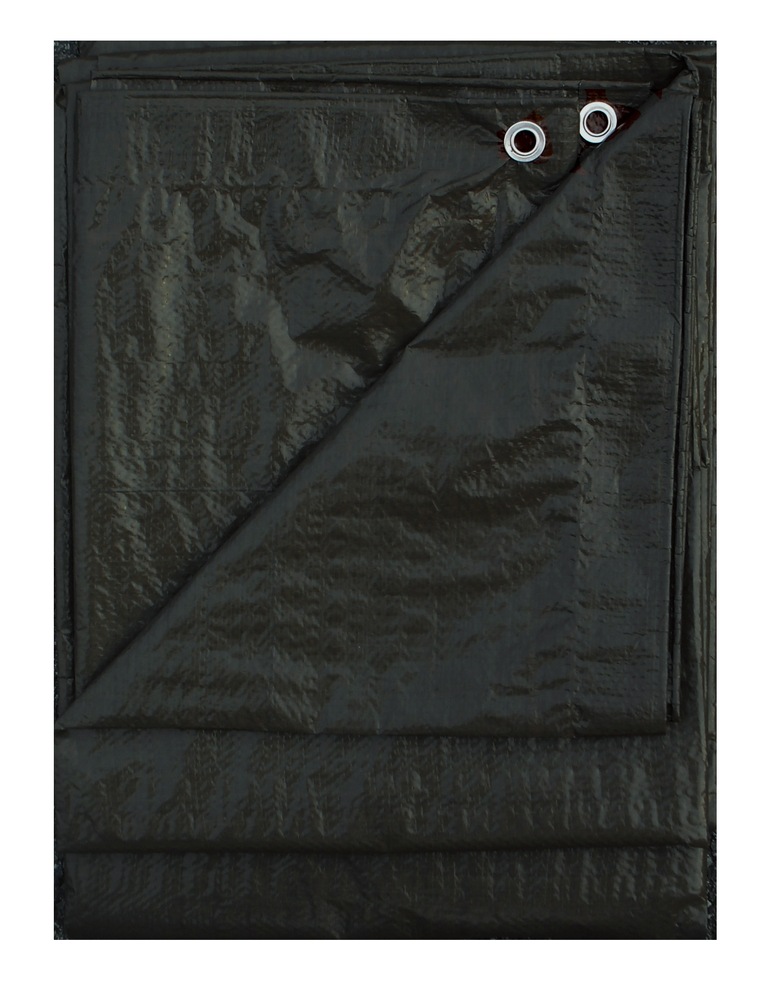 Certified Standard Duty Black Poly Tarp, Waterproof, 10ft x 12ft