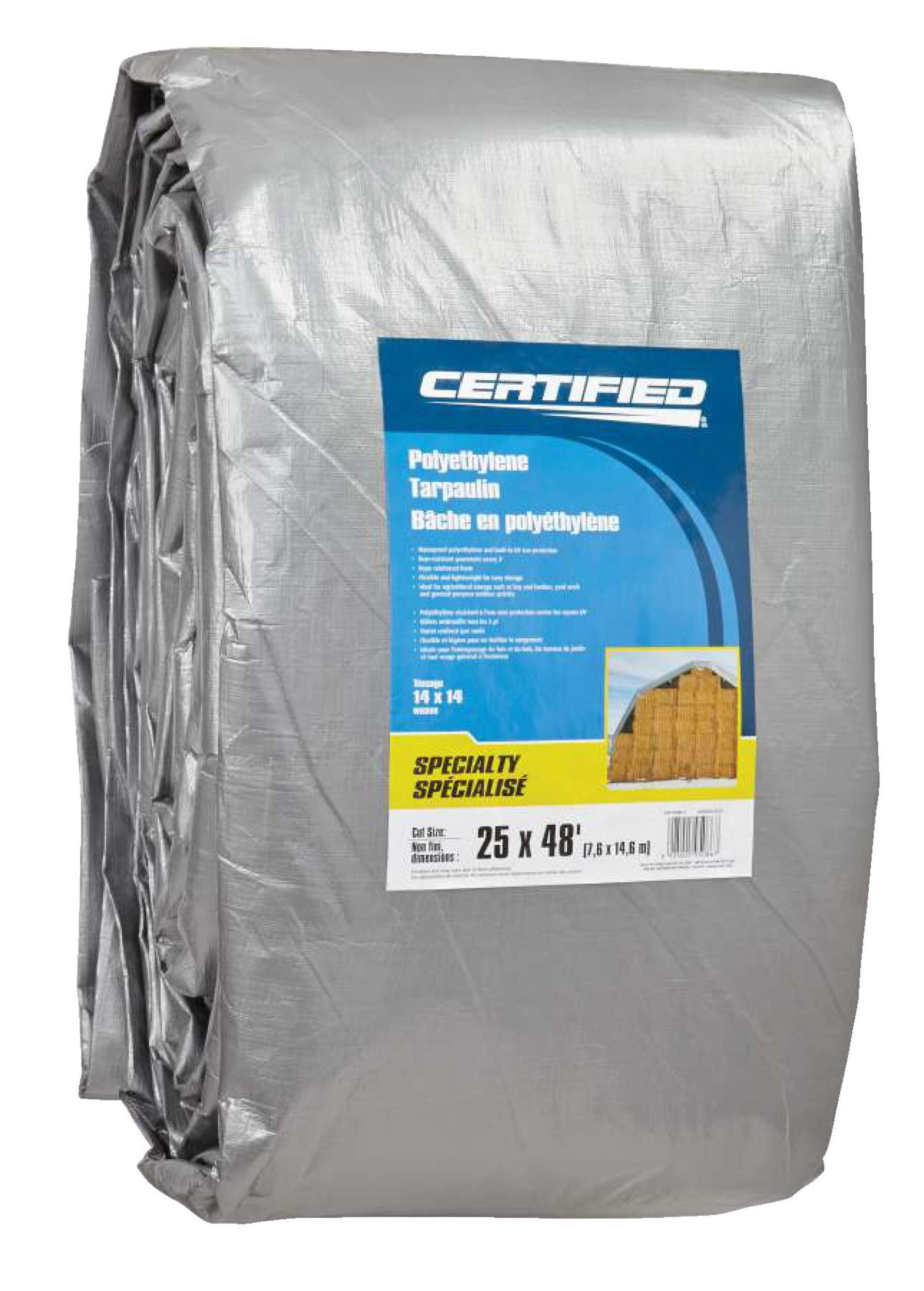Certified Hay Poly Tarp, 25-ft x 48-ft Front_Angled_Right
