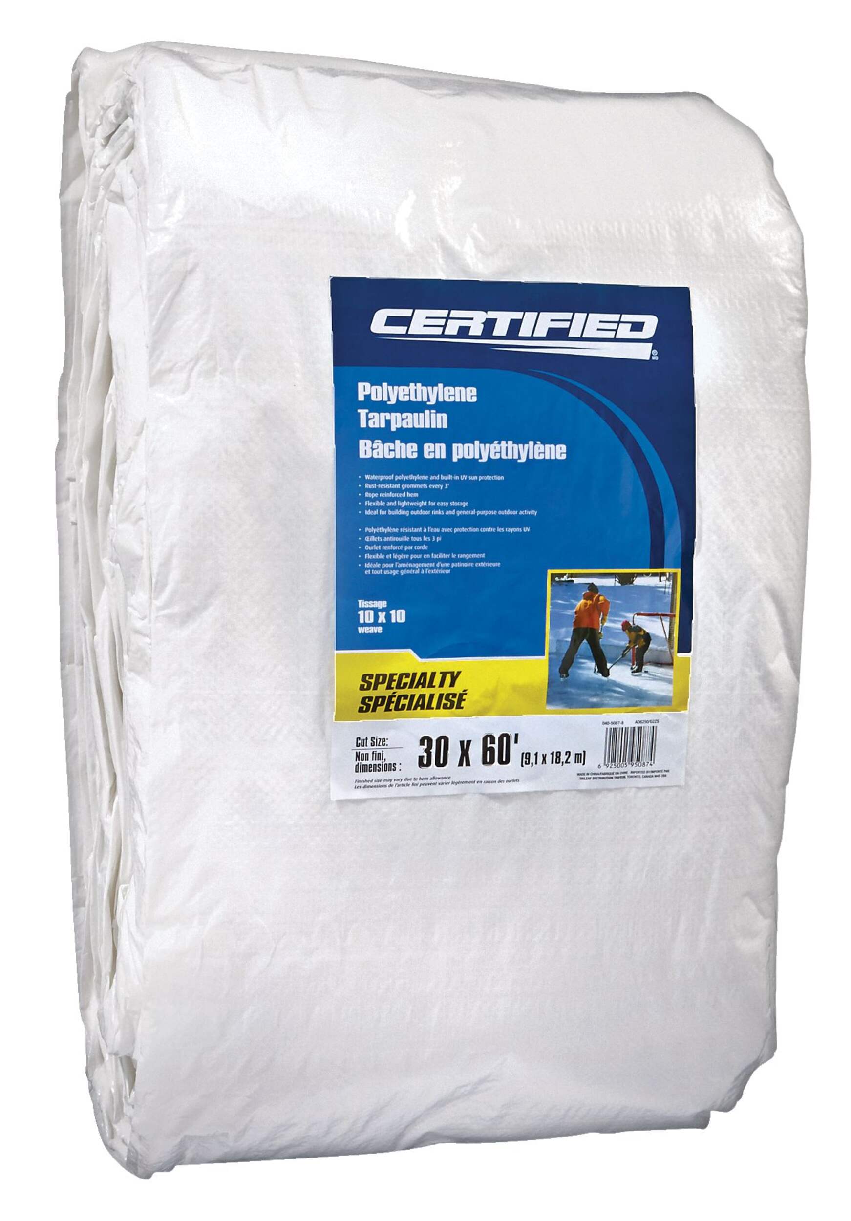 Certified Ice Skating Rink Tarp, 30-ft x 60-ft Front_Angled_Right