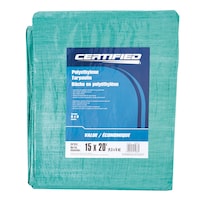 Certified Light Duty Poly Tarp, Waterproof, 15-ft x 20-ft Front_Angled_Right