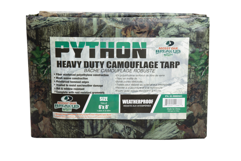 Python Mossy Oak® Camo Poly Tarp, Heavy Duty & Weatherproof, 6-ft x 8 ...