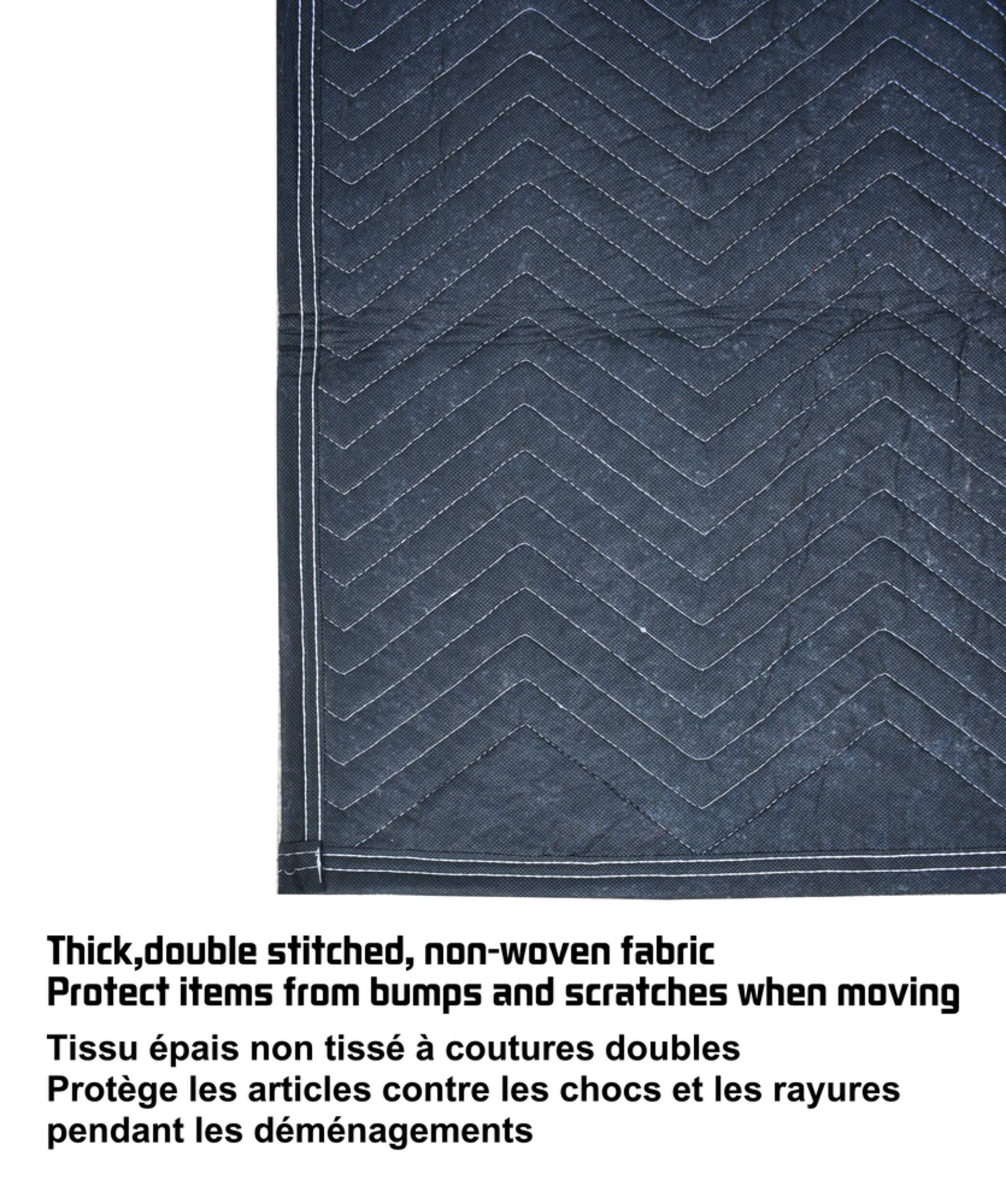 Certified Non-Slip Moving Blanket, Water & Stain Resistant, 40-in x 72-in Overhead_Flat