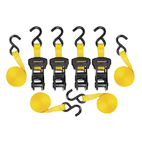 Stanley 3,000-lb Standard-Duty Tie Downs, Weather-Resistant, 1-in x 14-ft, 4-pk Composite_or_Mixed