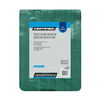 Certified Light Duty Poly Tarp, Waterproof, 12-ft x 16-ft Front_Flat
