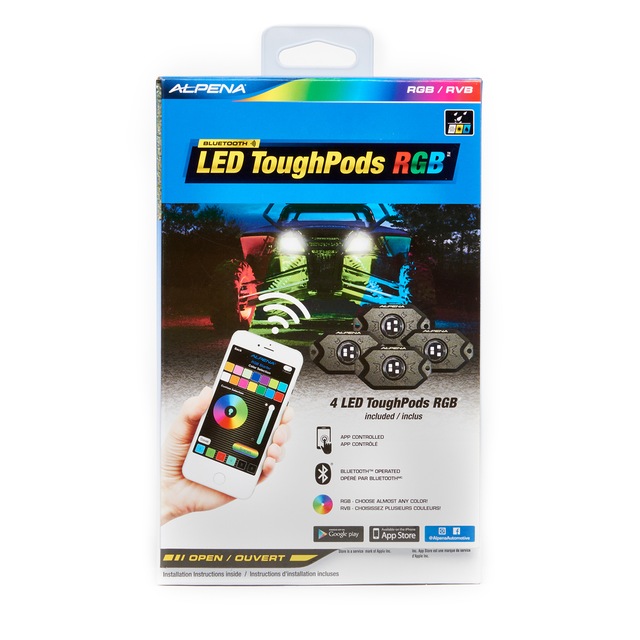 Alpena ToughPods RGB LED MultiPurpose Rock Lights Kit, Waterproof