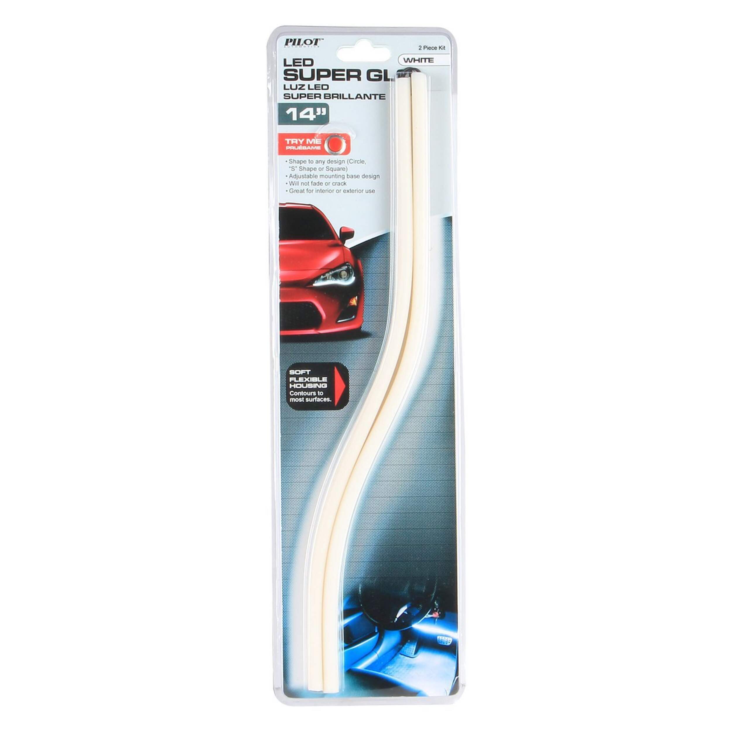 Blue LED Strip Light, 14-in Front_Flat