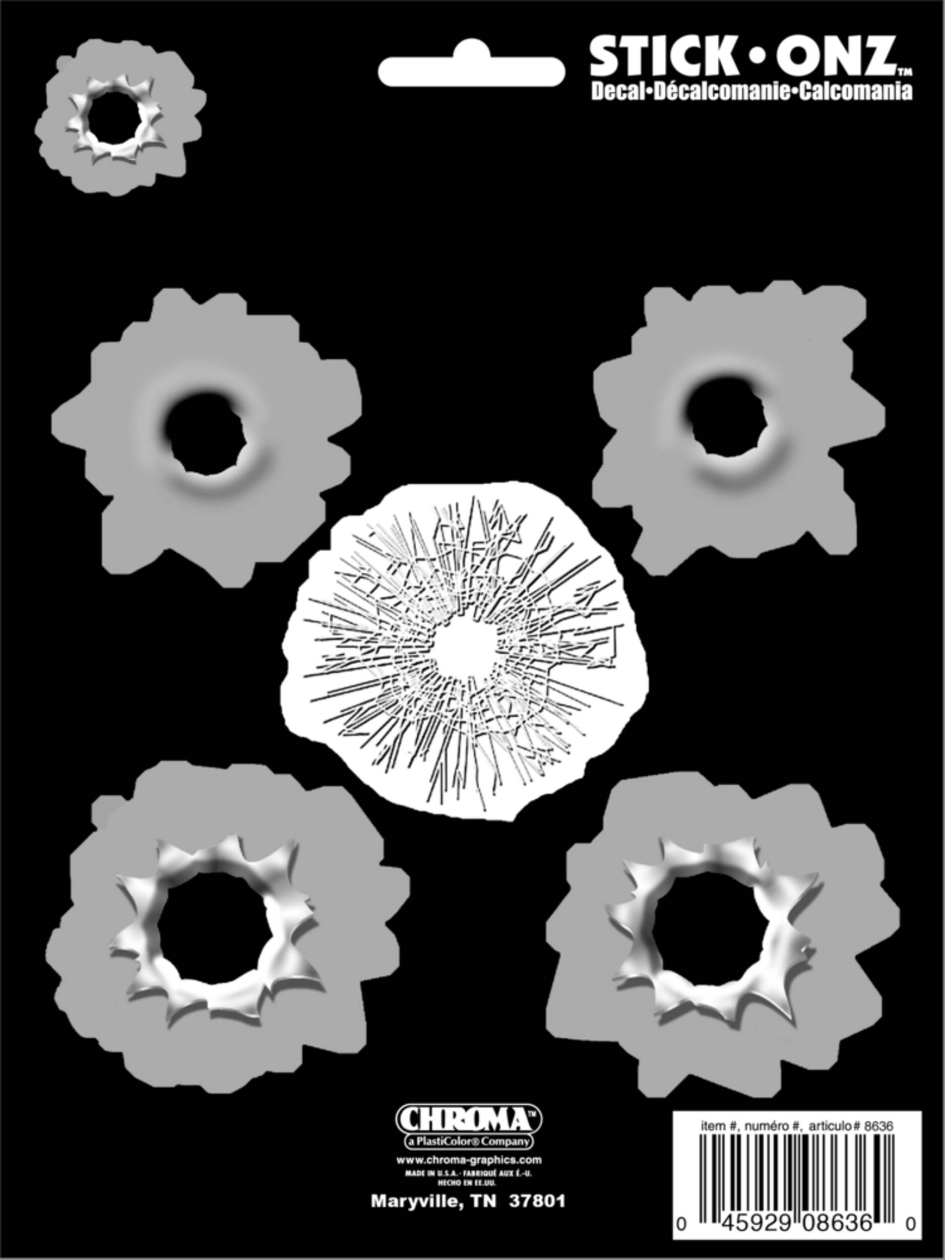 Bullet Holes Vinyl Decal Front_Flat