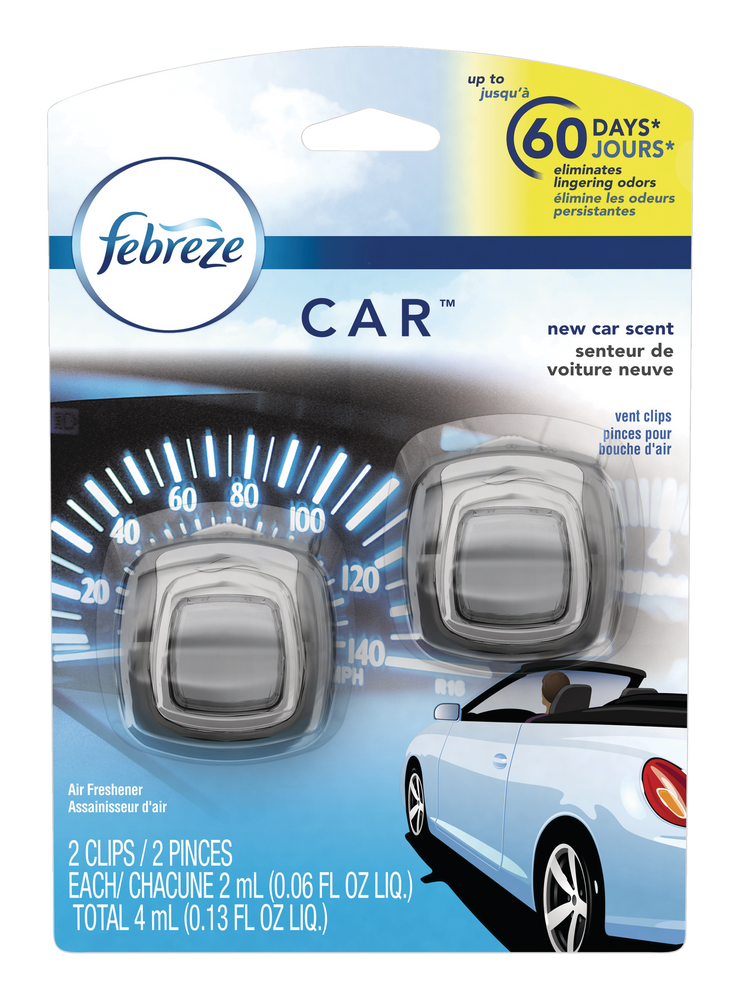 Febreze Car Air Freshener Vent Clips, New Car Scent, 2pk Canadian Tire