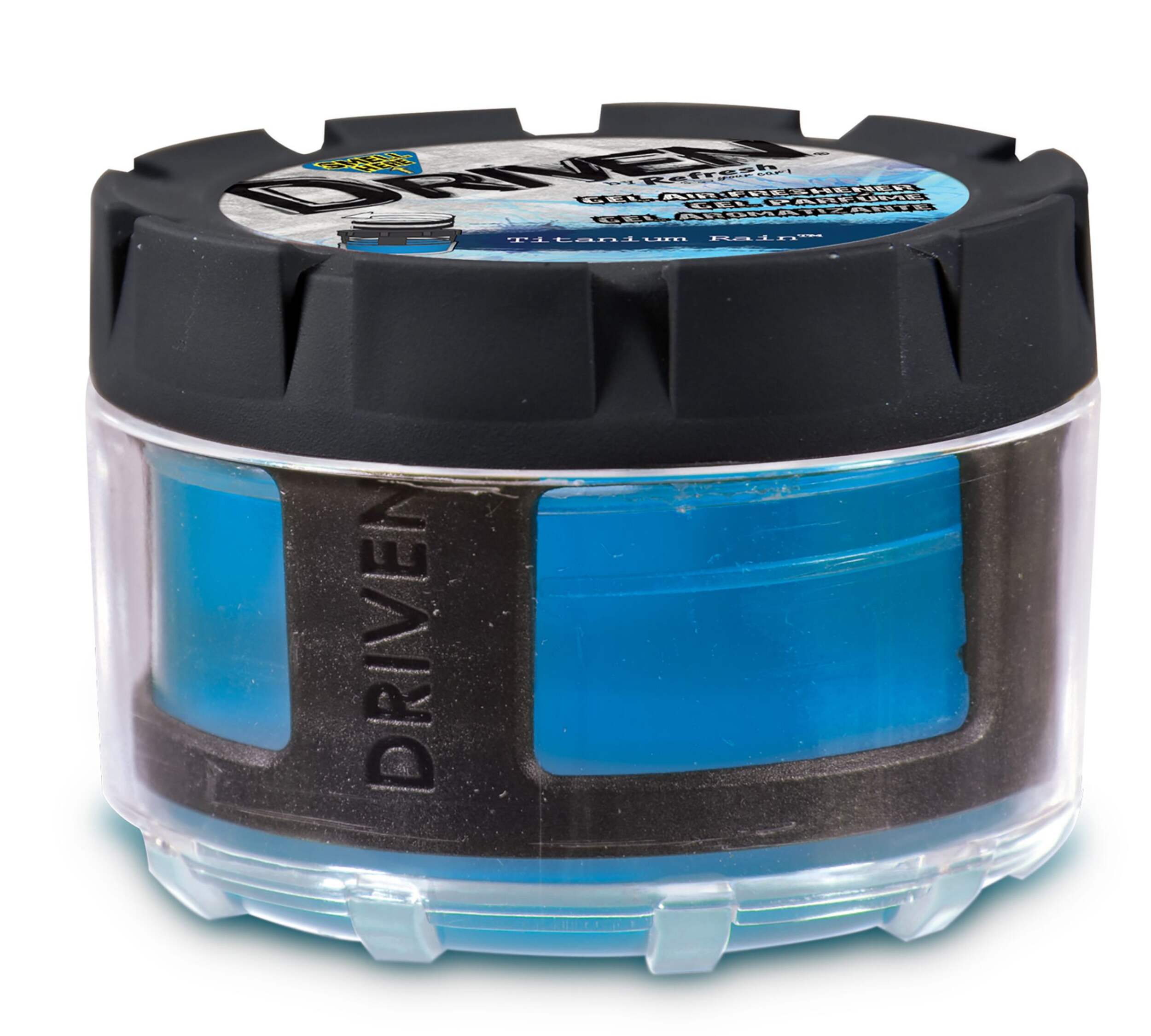Driven Gel Car Air Freshener, Titanium Rain Front_Angled_Right