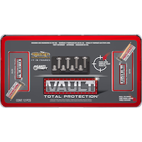 Red Vault License Plate Frame with Clear Shield